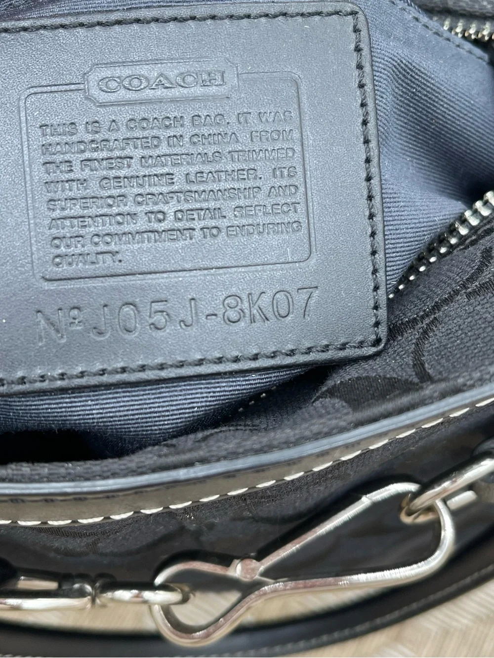 Vintage Y2K Coach Hampton Signature logo large black shoulder tote 8K07
